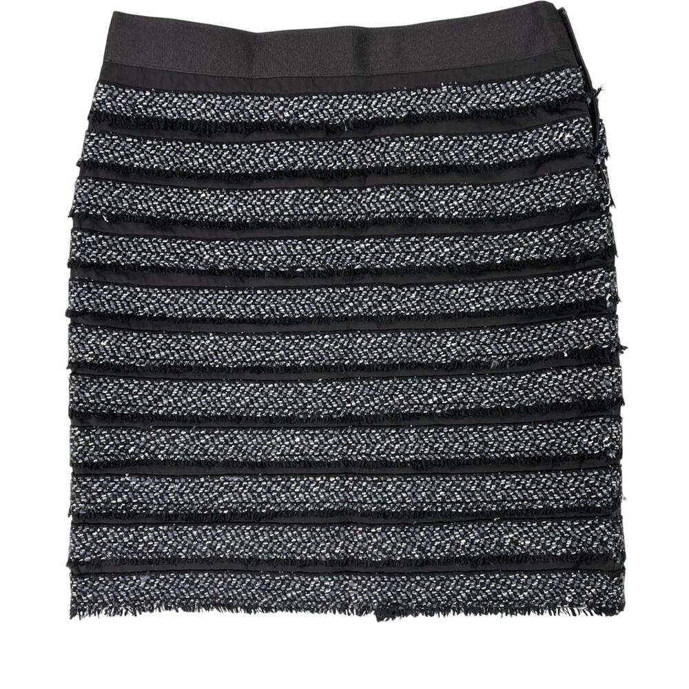The Limited Skirt Womens Size 2 Dark Tweed Layer Pencil Side Zip